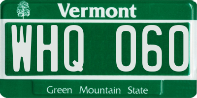 VT license plate WHQ060