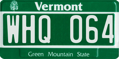 VT license plate WHQ064
