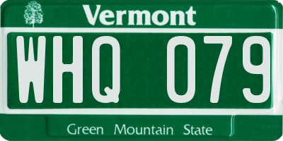 VT license plate WHQ079