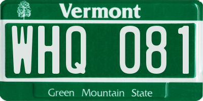 VT license plate WHQ081