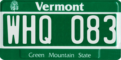 VT license plate WHQ083