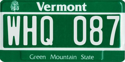 VT license plate WHQ087