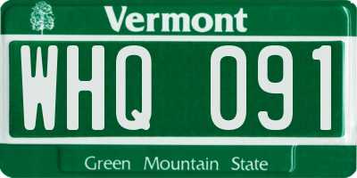 VT license plate WHQ091