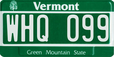 VT license plate WHQ099