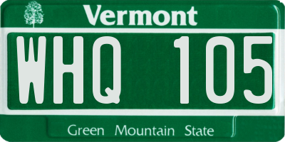 VT license plate WHQ105
