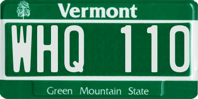 VT license plate WHQ110