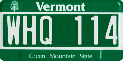 VT license plate WHQ114
