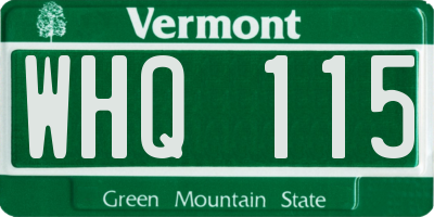 VT license plate WHQ115