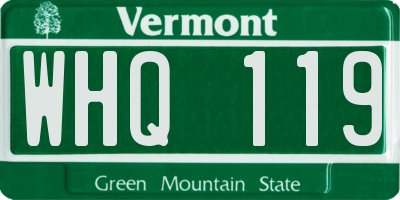 VT license plate WHQ119