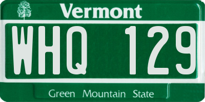 VT license plate WHQ129