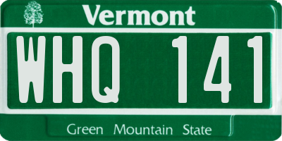 VT license plate WHQ141