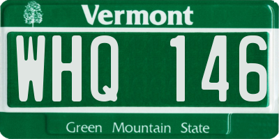 VT license plate WHQ146