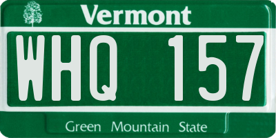 VT license plate WHQ157