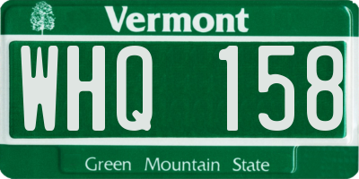 VT license plate WHQ158