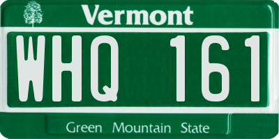 VT license plate WHQ161