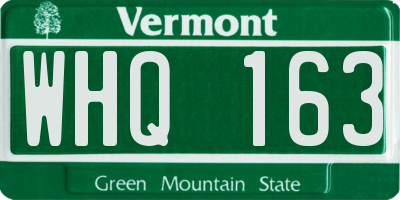 VT license plate WHQ163