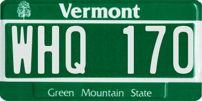 VT license plate WHQ170