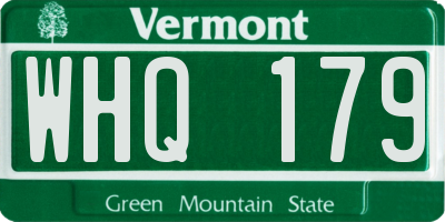 VT license plate WHQ179