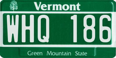 VT license plate WHQ186
