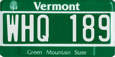 VT license plate WHQ189