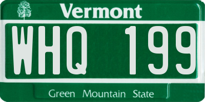 VT license plate WHQ199