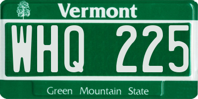 VT license plate WHQ225