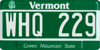 VT license plate WHQ229