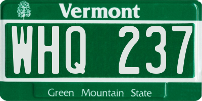 VT license plate WHQ237
