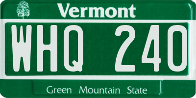 VT license plate WHQ240
