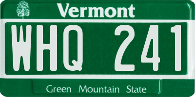 VT license plate WHQ241