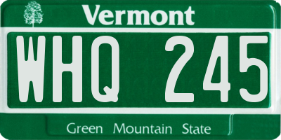 VT license plate WHQ245
