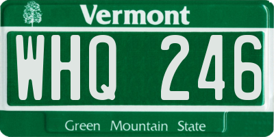 VT license plate WHQ246
