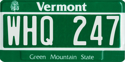 VT license plate WHQ247