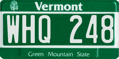 VT license plate WHQ248