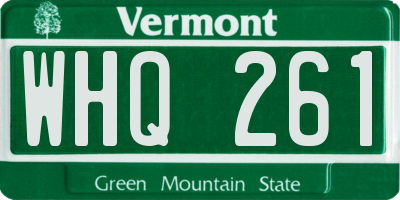VT license plate WHQ261