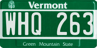VT license plate WHQ263
