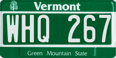 VT license plate WHQ267