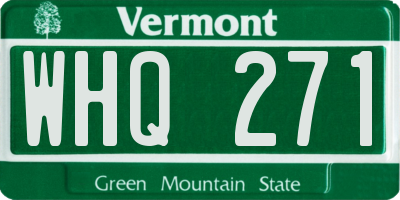 VT license plate WHQ271
