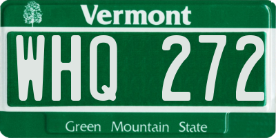 VT license plate WHQ272