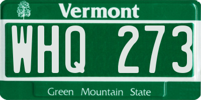 VT license plate WHQ273