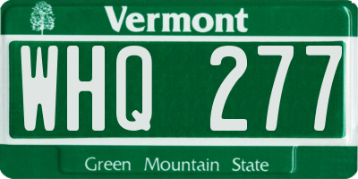 VT license plate WHQ277