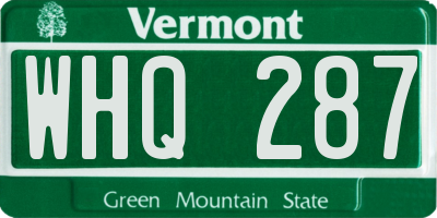 VT license plate WHQ287