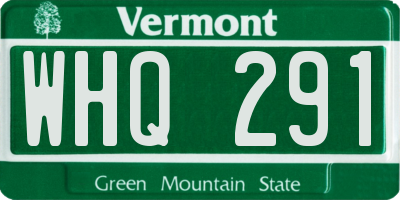 VT license plate WHQ291