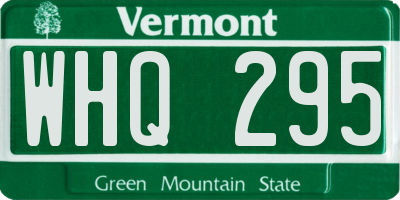 VT license plate WHQ295