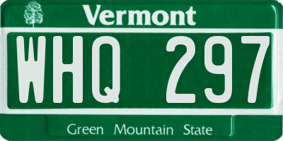 VT license plate WHQ297