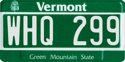 VT license plate WHQ299