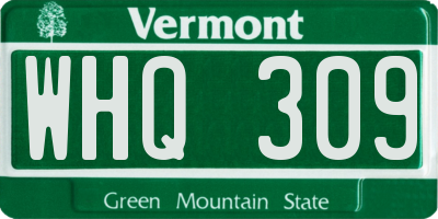 VT license plate WHQ309
