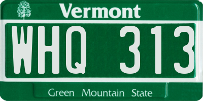 VT license plate WHQ313