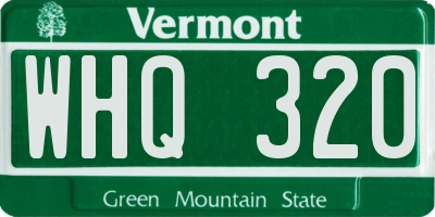 VT license plate WHQ320