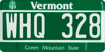 VT license plate WHQ328